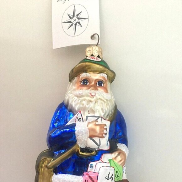 ✨ NEW Authentic Christopher Radko Santa Mailman US Letters Large Glass Ornament✨ - Picture 2 of 10